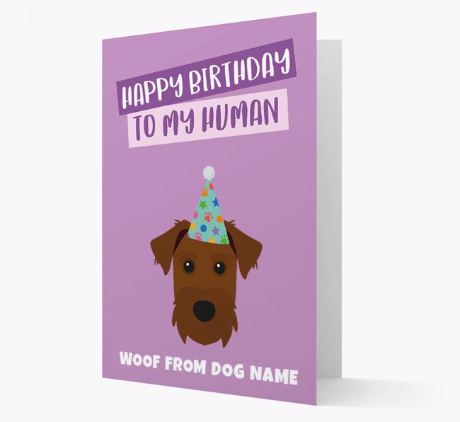 Personalized 'Happy Birthday To My Human' Card with {breedCommonName} Icon